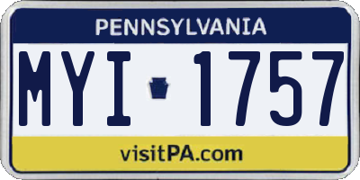 PA license plate MYI1757
