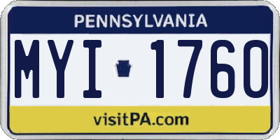 PA license plate MYI1760