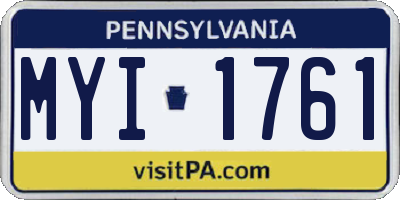 PA license plate MYI1761