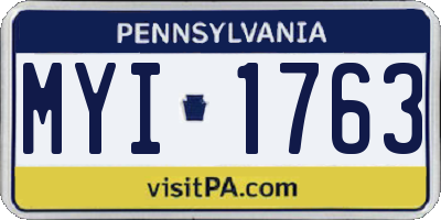 PA license plate MYI1763