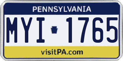 PA license plate MYI1765