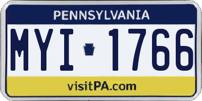PA license plate MYI1766