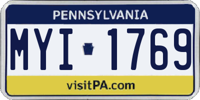 PA license plate MYI1769