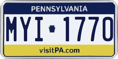 PA license plate MYI1770