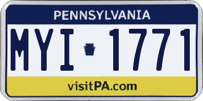 PA license plate MYI1771