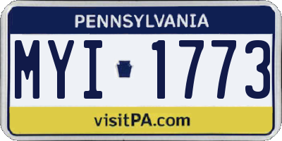 PA license plate MYI1773