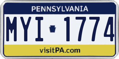PA license plate MYI1774