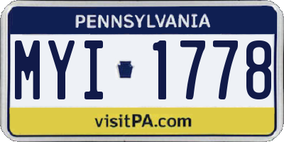 PA license plate MYI1778