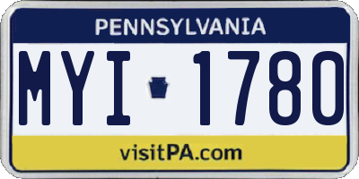 PA license plate MYI1780