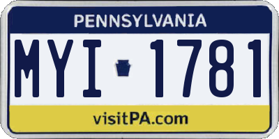 PA license plate MYI1781