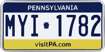 PA license plate MYI1782