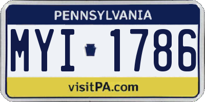 PA license plate MYI1786