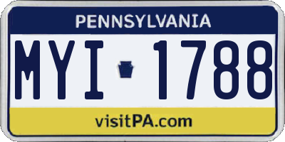 PA license plate MYI1788