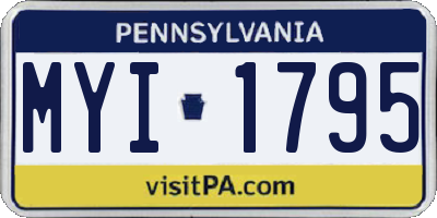 PA license plate MYI1795