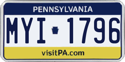 PA license plate MYI1796