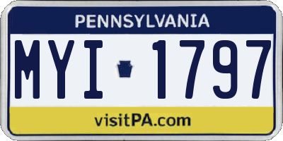 PA license plate MYI1797