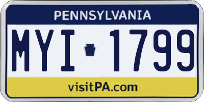PA license plate MYI1799