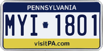 PA license plate MYI1801