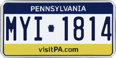 PA license plate MYI1814