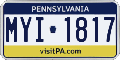 PA license plate MYI1817