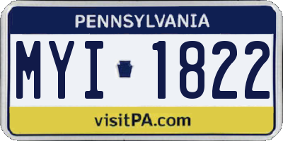 PA license plate MYI1822