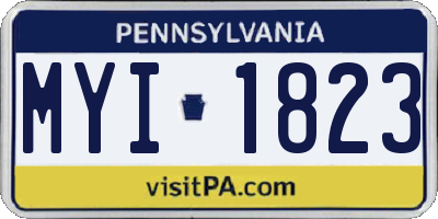 PA license plate MYI1823