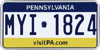 PA license plate MYI1824