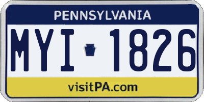 PA license plate MYI1826
