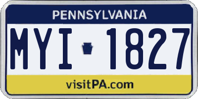 PA license plate MYI1827