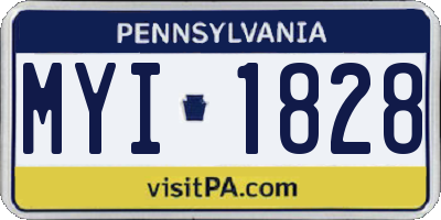 PA license plate MYI1828