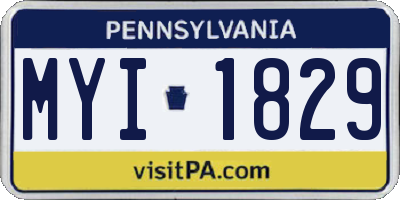 PA license plate MYI1829