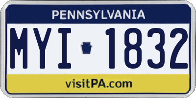 PA license plate MYI1832