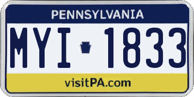 PA license plate MYI1833