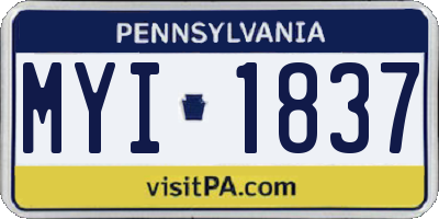 PA license plate MYI1837