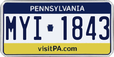 PA license plate MYI1843