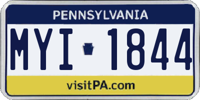 PA license plate MYI1844