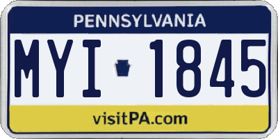 PA license plate MYI1845