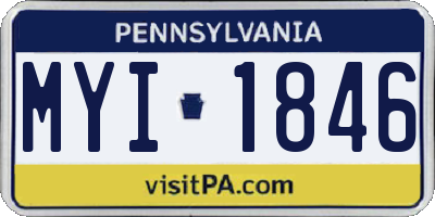 PA license plate MYI1846