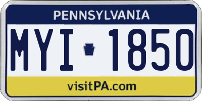 PA license plate MYI1850