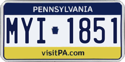 PA license plate MYI1851