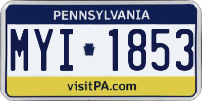 PA license plate MYI1853