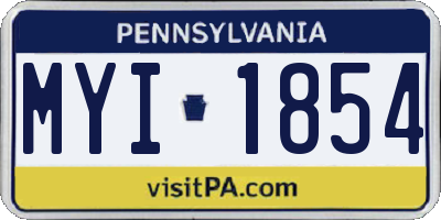 PA license plate MYI1854