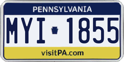 PA license plate MYI1855