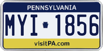 PA license plate MYI1856