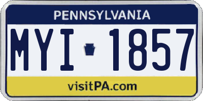 PA license plate MYI1857