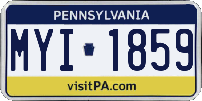 PA license plate MYI1859