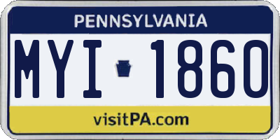 PA license plate MYI1860