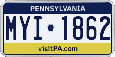 PA license plate MYI1862