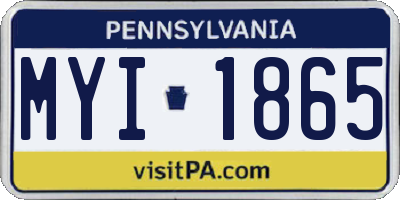 PA license plate MYI1865