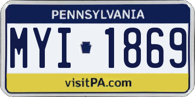 PA license plate MYI1869